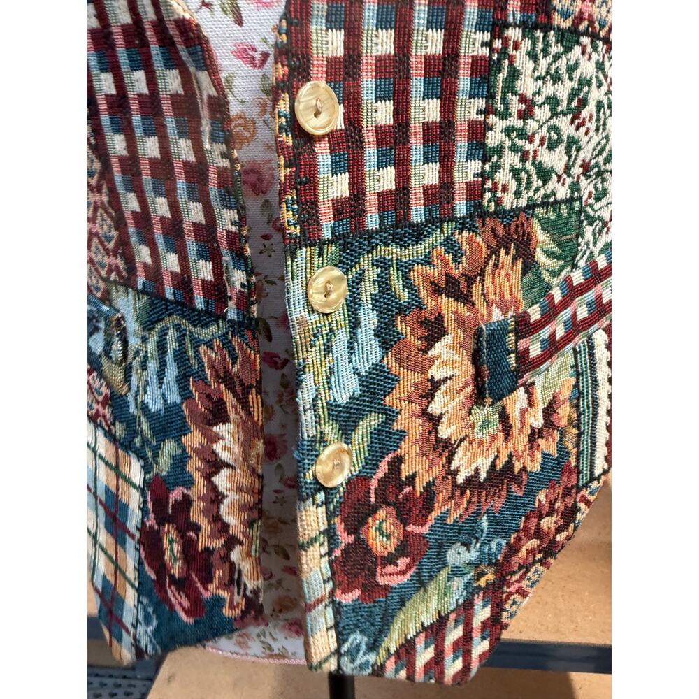 Ivy club Classics vintage small floral tapestry vest floral print